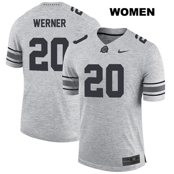 Ohio State Buckeyes Women's Pete Werner #20 Gray Authentic Nike College NCAA Stitched Football Jersey SH19Z13RP